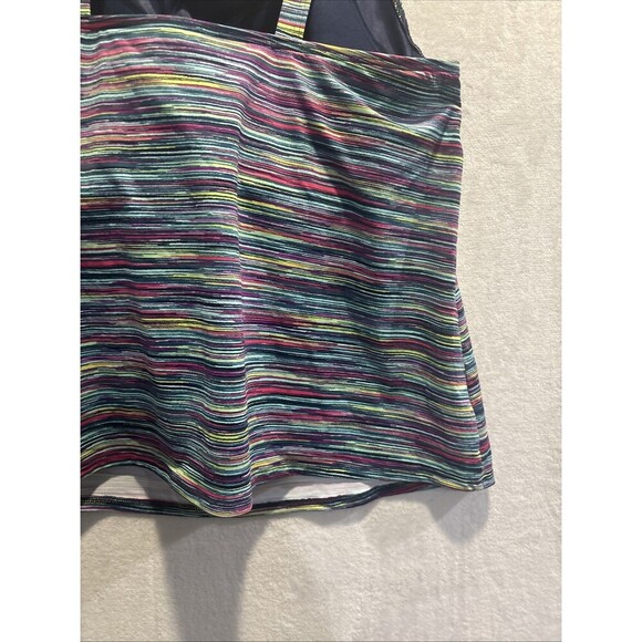 Lands End Tankini Swimsuit Top Women's Size 20W Square Neck Underwire Stripe NWT - Picture 10 of 16